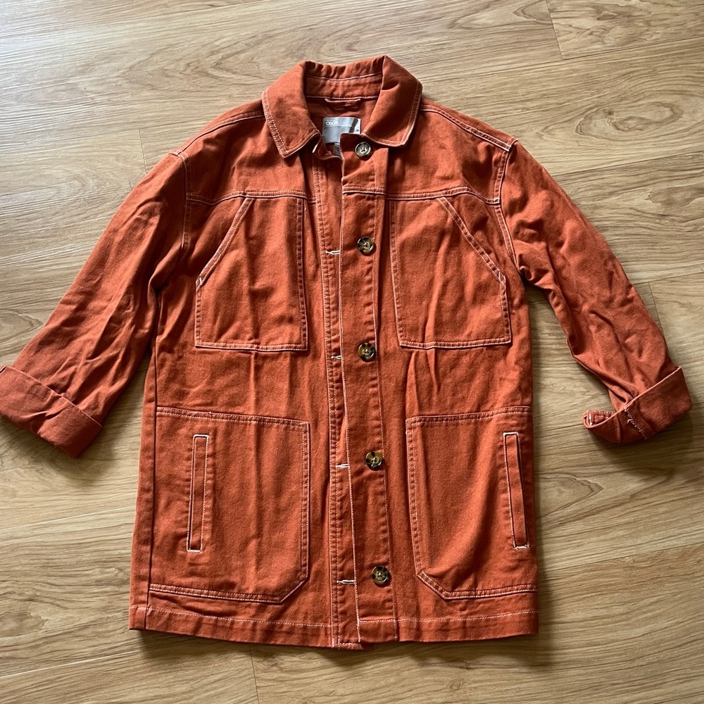 ASOS Rust Orange Button-Up Utility Chore Jacket